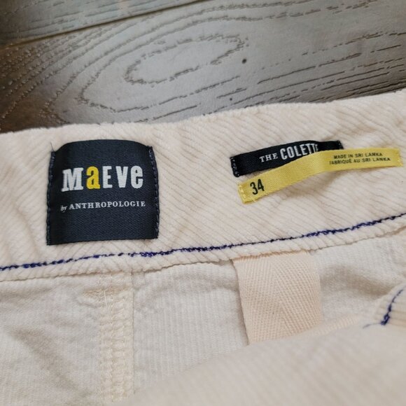 NEW Anthropologie Maeve Colette Cropped Wide Leg Pants Womens 34 Corduroy Chic - Picture 4 of 9